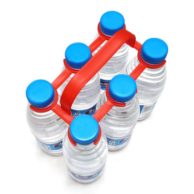 Portabotellas de plástico de 6 paquetes de HDPE para aplicaciones con diámetro de botella de 27-28 mm