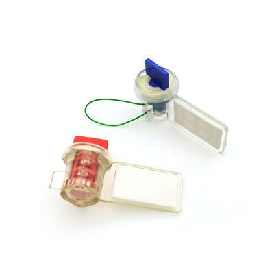 45.5*25.5*18.5 mm Torsión Apegada Claridad PC Código de barras Medidor de agua Sello de seguridad Amarillo