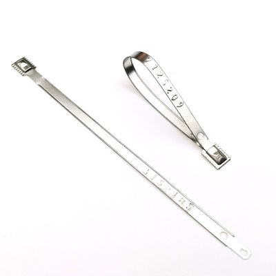 118*8,2*0,7 mm Sello de seguridad de metal de bloqueo apretado para contenedores de envío US-MS01
