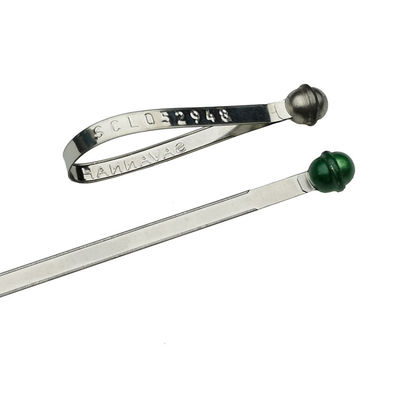 216 mm Sello de cinta de cinta de metal autobloqueable de longitud fija con área de marcado de 150*8 mm