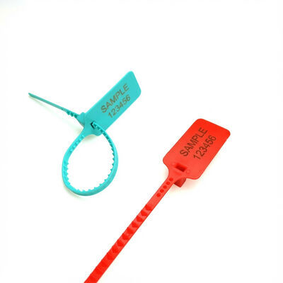 Contenedor seguro con etiqueta negra y cable de sello de plástico personalizado
