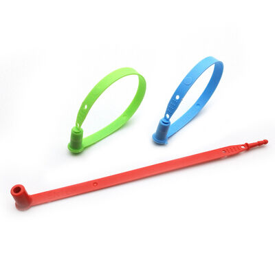 200 mm de longitud fija Anillo de plástico naranja de una sola vez Sello de camión de contenedores de seguridad para carga