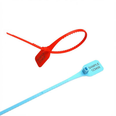 Sello de banda de PP de bloqueo automático con área de marcado L 33 * W 25 mm y etiqueta de plástico personalizada