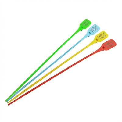 Sello de banda de PP de bloqueo automático con área de marcado L 33 * W 25 mm y etiqueta de plástico personalizada